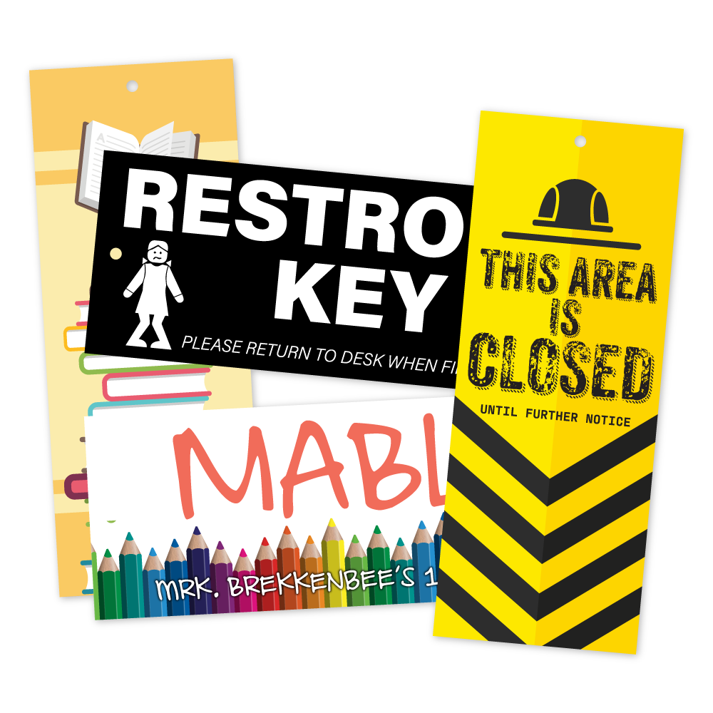 Custom Plastic 11" x 4.25" Long Hanging Signage