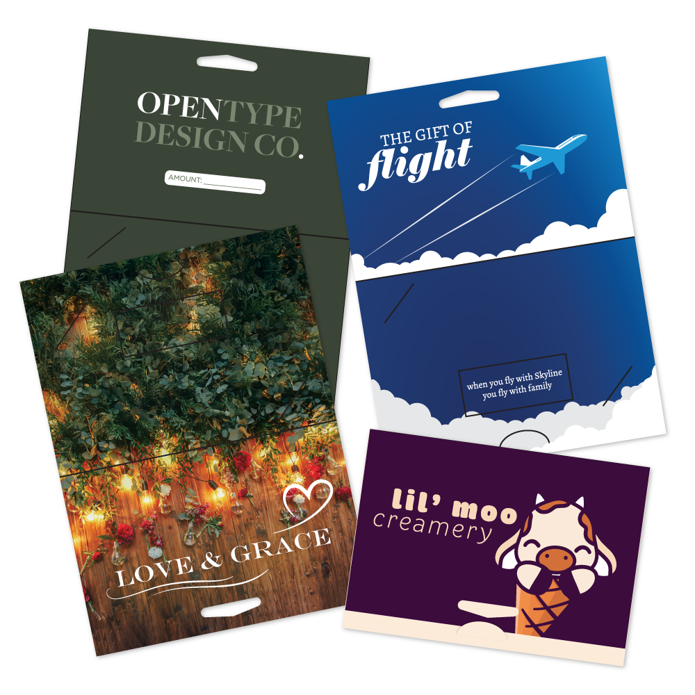 Custom Paper Hanging Gift Card Holder with Window