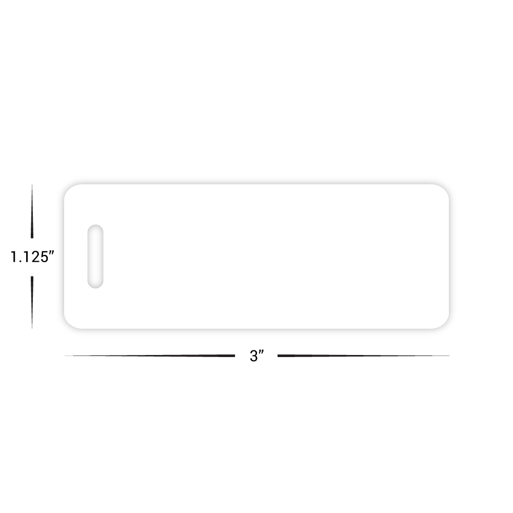 Custom Plastic 3" x 1.125"  Luggage Slot Key Tags