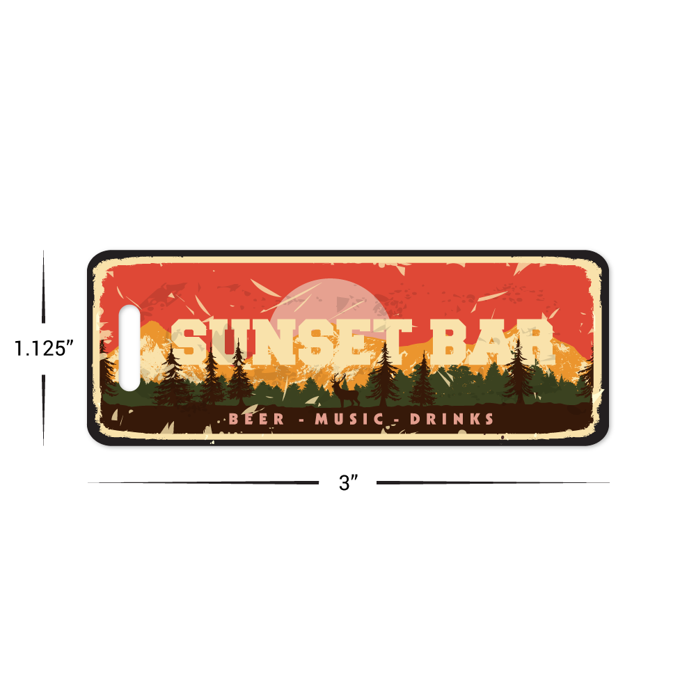 Custom Plastic 3" x 1.125"  Luggage Slot Key Tags
