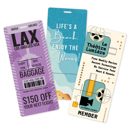 Custom Plastic 3" x 7" Luggage Tag & Breakaway Card Combo