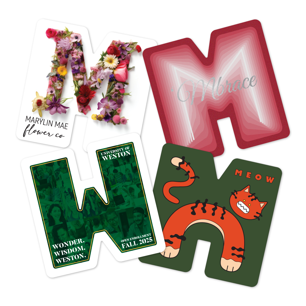 Custom Plastic 2.5" x 2.5" M Shape Cards