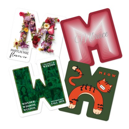 Custom Plastic 2.5" x 2.5" M Shape Cards