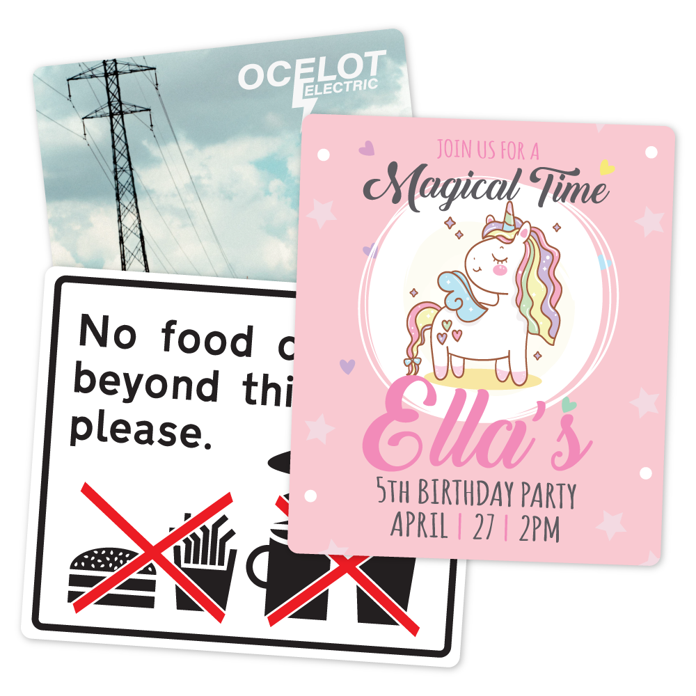 Custom Plastic 5.5118" x 6.4961" Large Rectangle Cards