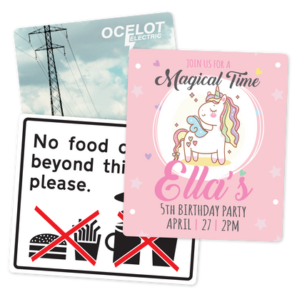 Custom Plastic 5.5118" x 6.4961" Large Rectangle Cards