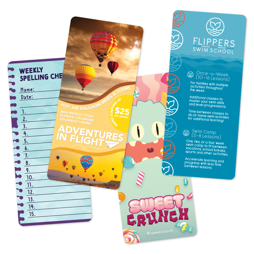 Custom Plastic 4" x 9" Long Menus