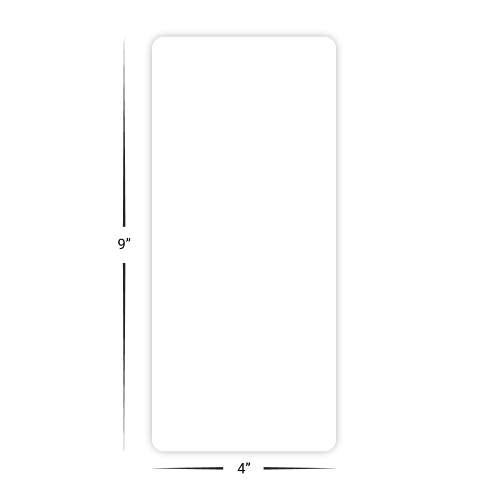 Custom Plastic 4" x 9" Long Menus