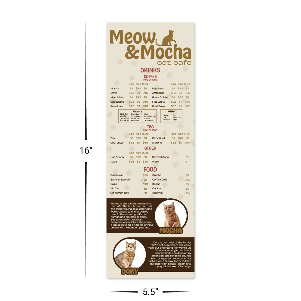 Custom Menu/Drink Menu - 5.5