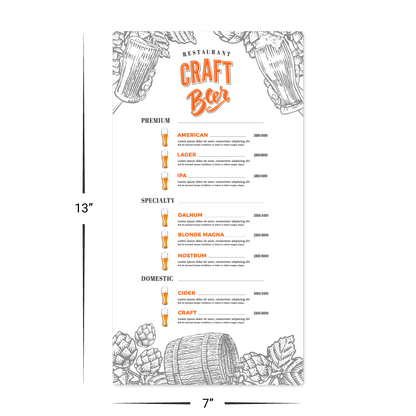 Custom Menu/Signage - 7" x 13"