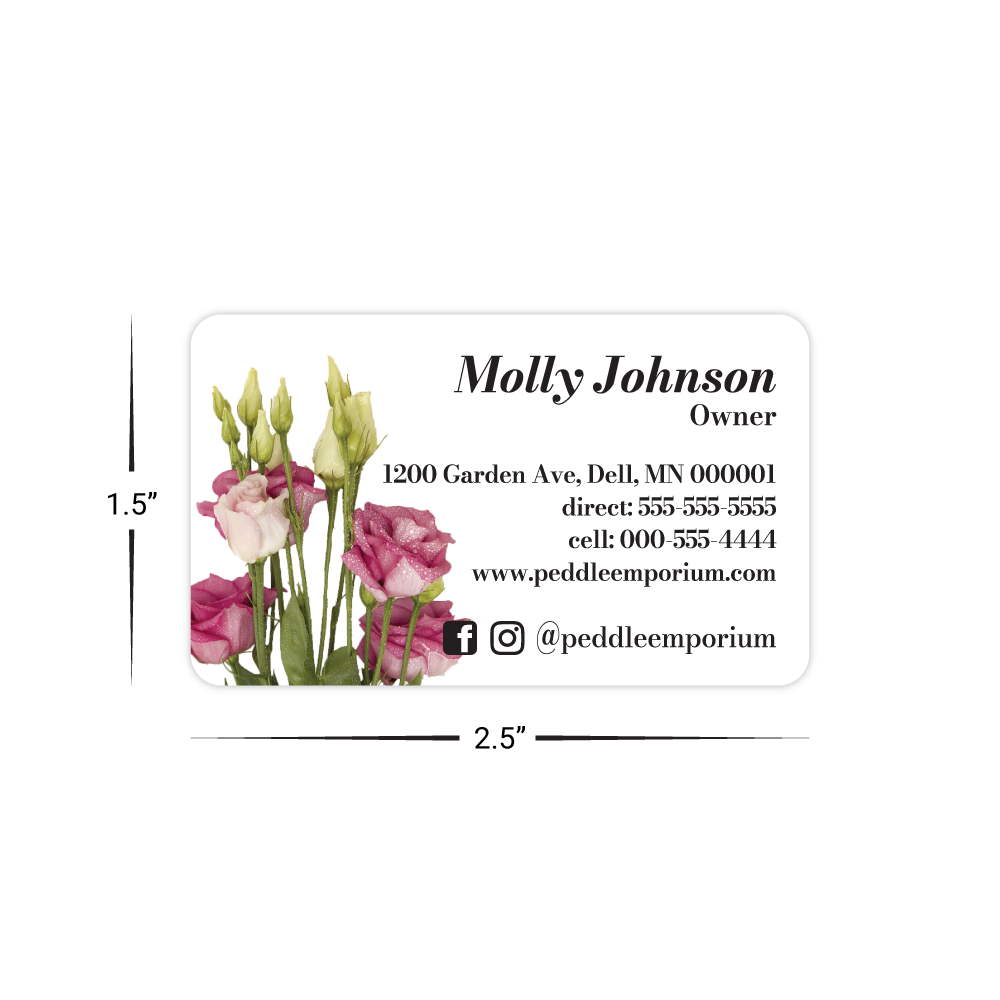 Custom Plastic 2.5" x 1.5" Mini Business Cards