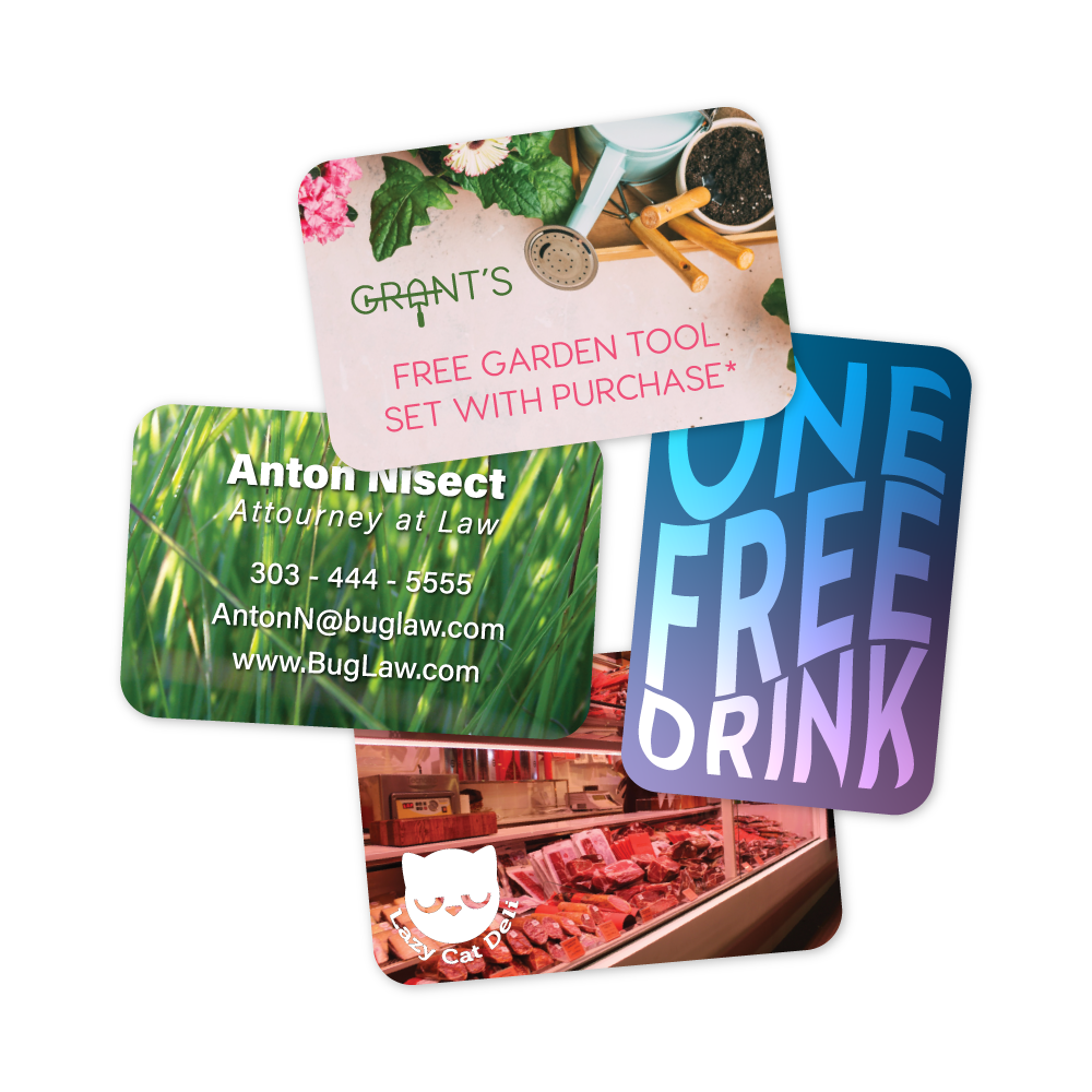 Custom Plastic 1.5" x 1" Mini Business Cards