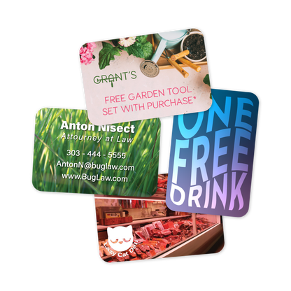 Custom Plastic 1.5" x 1" Mini Business Cards