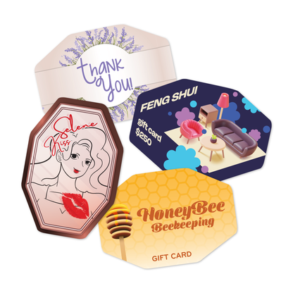 Custom Plastic 3" x 2.08" Octagon Cards