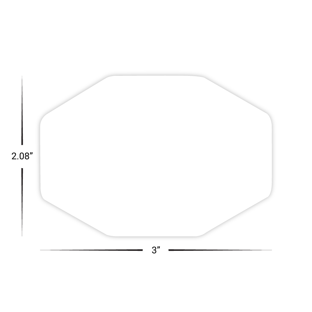 Custom Plastic 3" x 2.08" Octagon Cards
