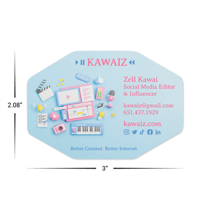 Custom Plastic 3" x 2.08" Octagon Cards