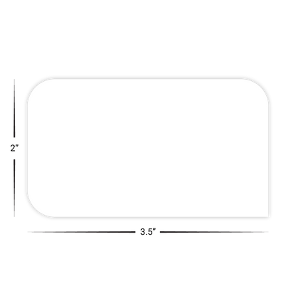 Custom Plastic 3.5" x 2" One Square Corner Cards