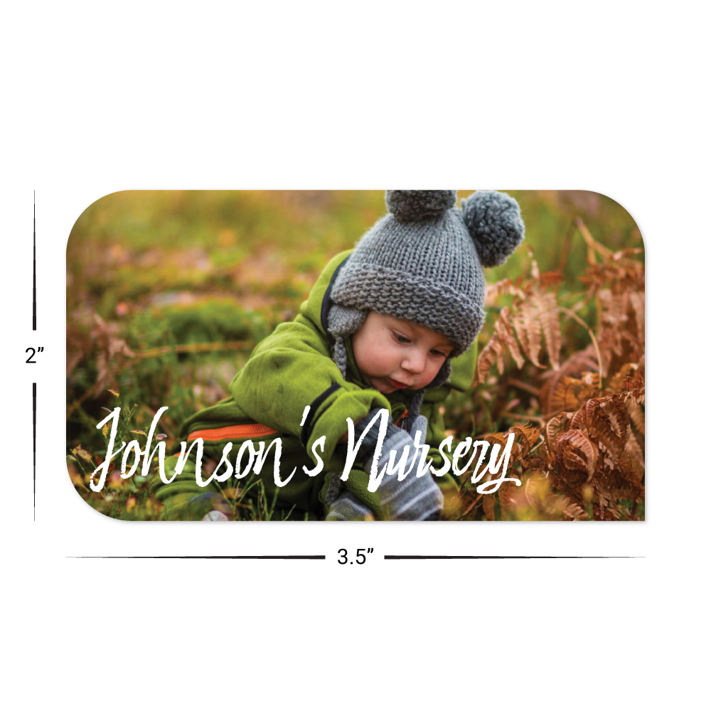 Custom Plastic 3.5" x 2" One Square Corner Cards