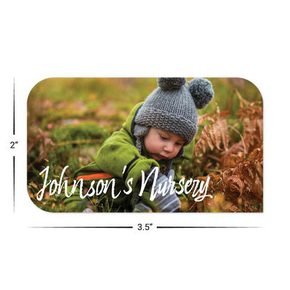 Custom Plastic 3.5" x 2" One Square Corner Cards