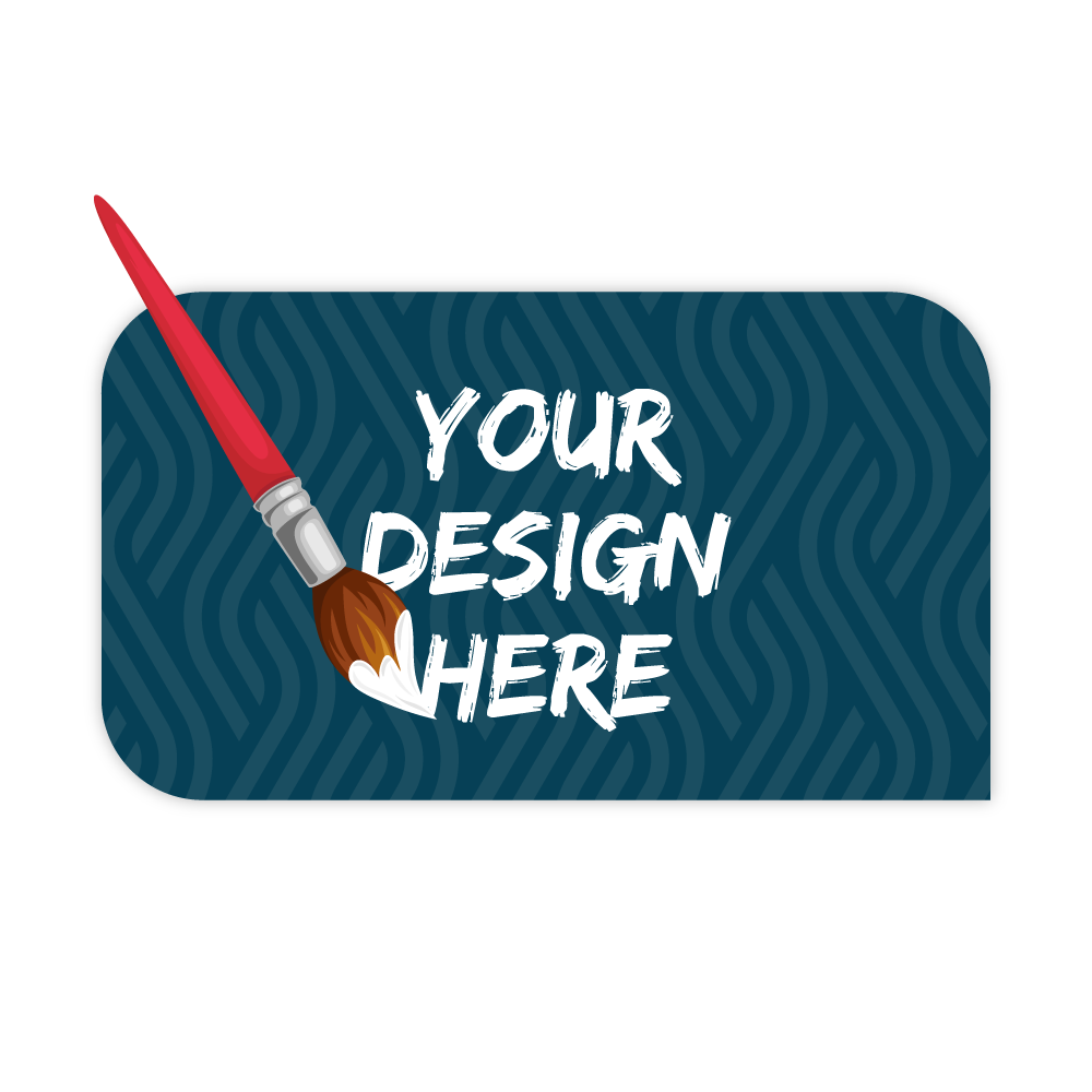 Custom Plastic 3.5" x 2" One Square Corner Cards