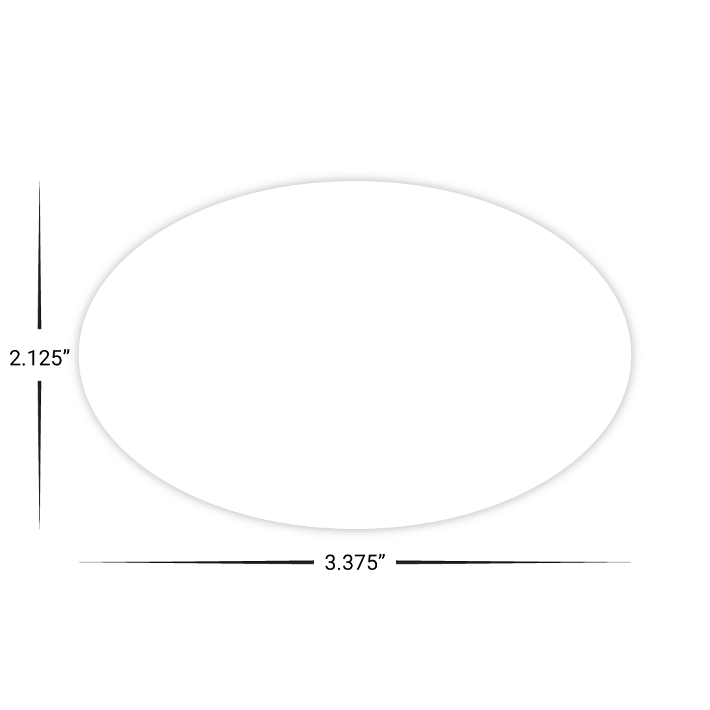 Custom Plastic 3.375" x 2.125" Oval Cards