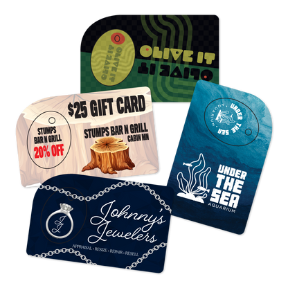 Custom Plastic 3.375" x 2.125" Card and Punch-Out Oval Key Tag Combo