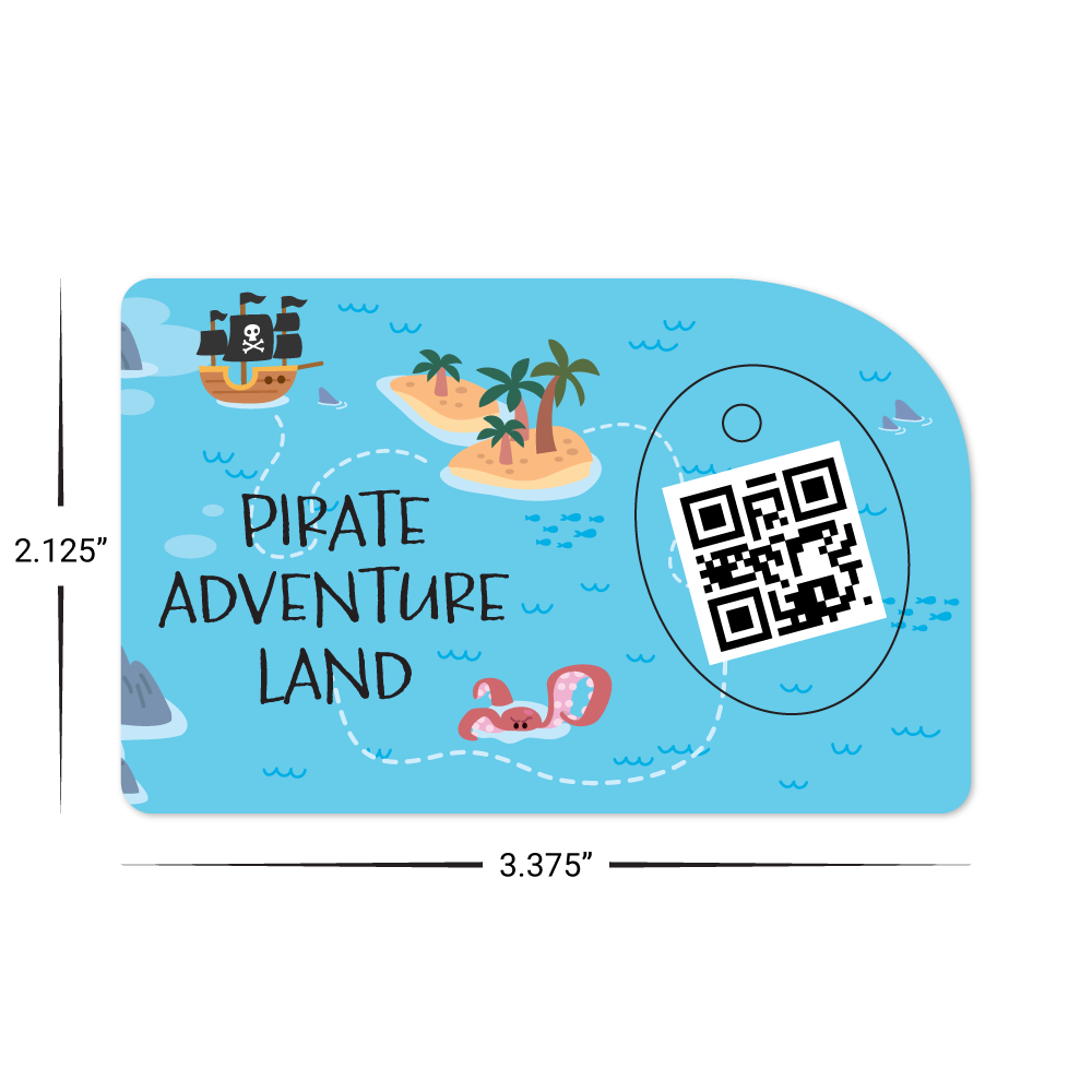 Custom Plastic 3.375" x 2.125" Card and Punch-Out Oval Key Tag Combo