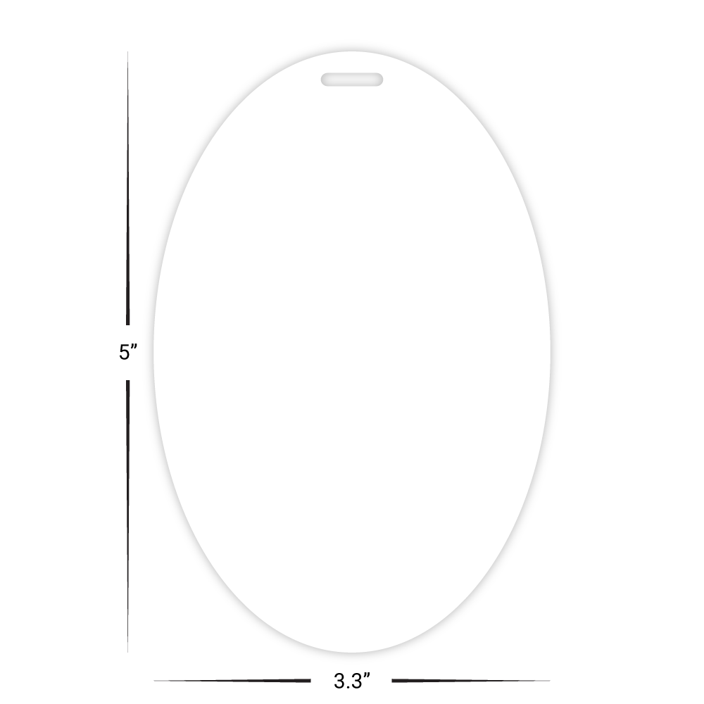 Custom Plastic 3.3" x 5" Oval Shape Luggage Tag