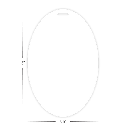 Custom Plastic 3.3" x 5" Oval Shape Luggage Tag