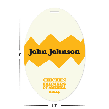 Custom Plastic 3.3" x 5" Oval Shape Luggage Tag