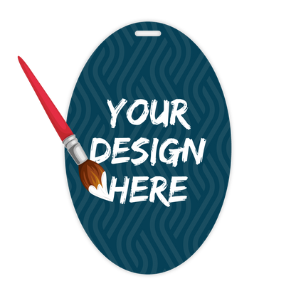 Custom Plastic 3.3" x 5" Oval Shape Luggage Tag