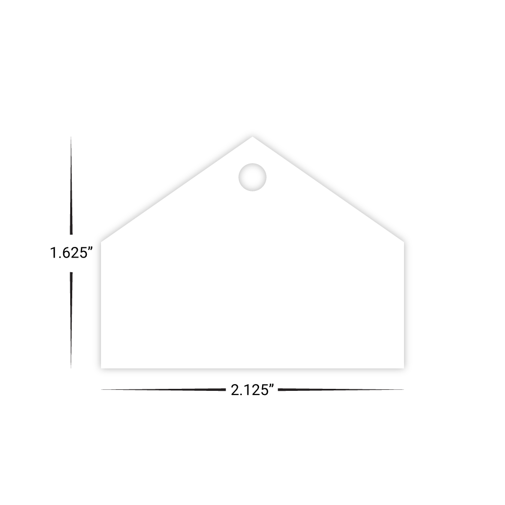 Custom Plastic 2.125" x 1.625" House Shape Key Tags