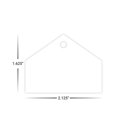 Custom Plastic 2.125" x 1.625" House Shape Key Tags