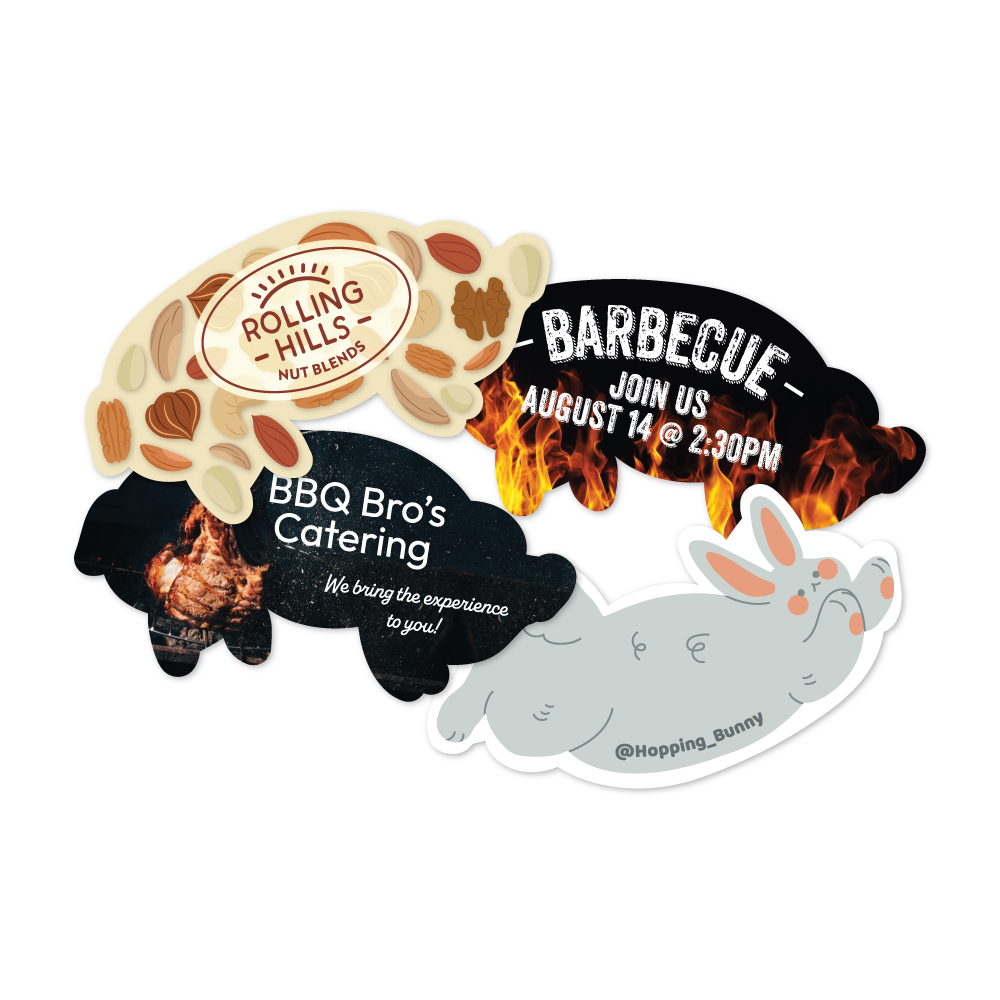 Custom Plastic 3.375" x 1.8" Pig Shape Cards