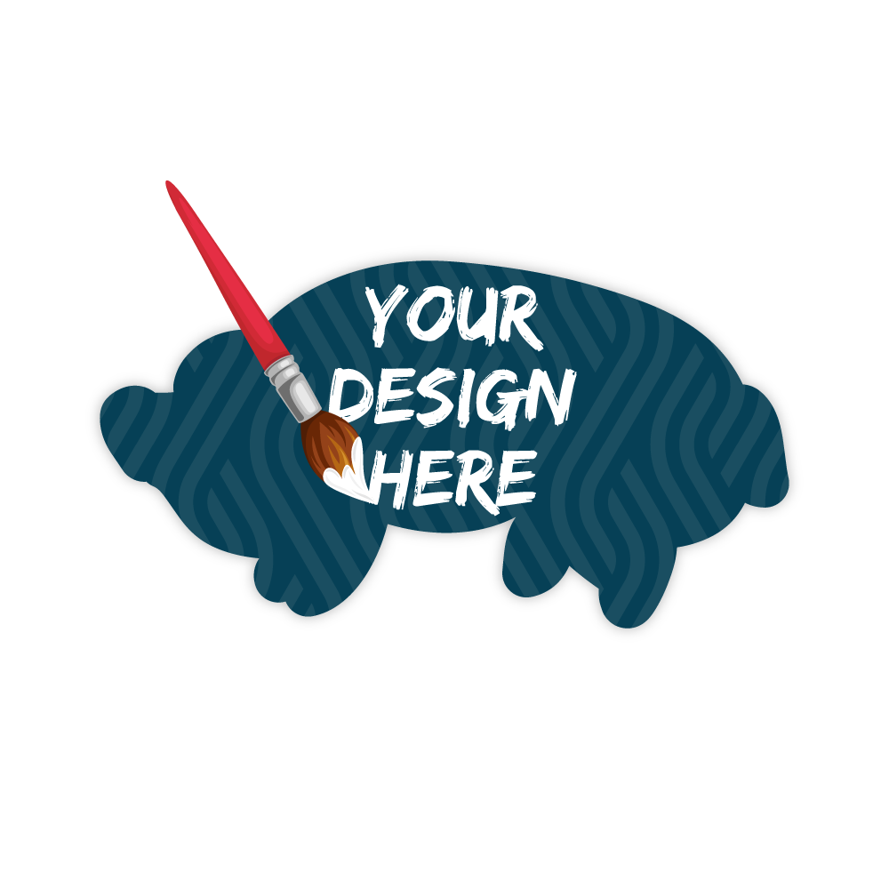 Custom Plastic 3.375" x 1.8" Pig Shape Cards