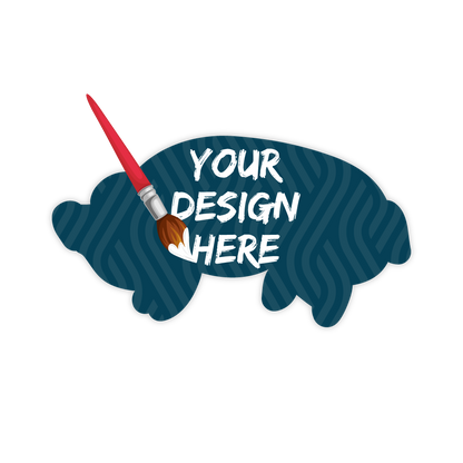Custom Plastic 3.375" x 1.8" Pig Shape Cards