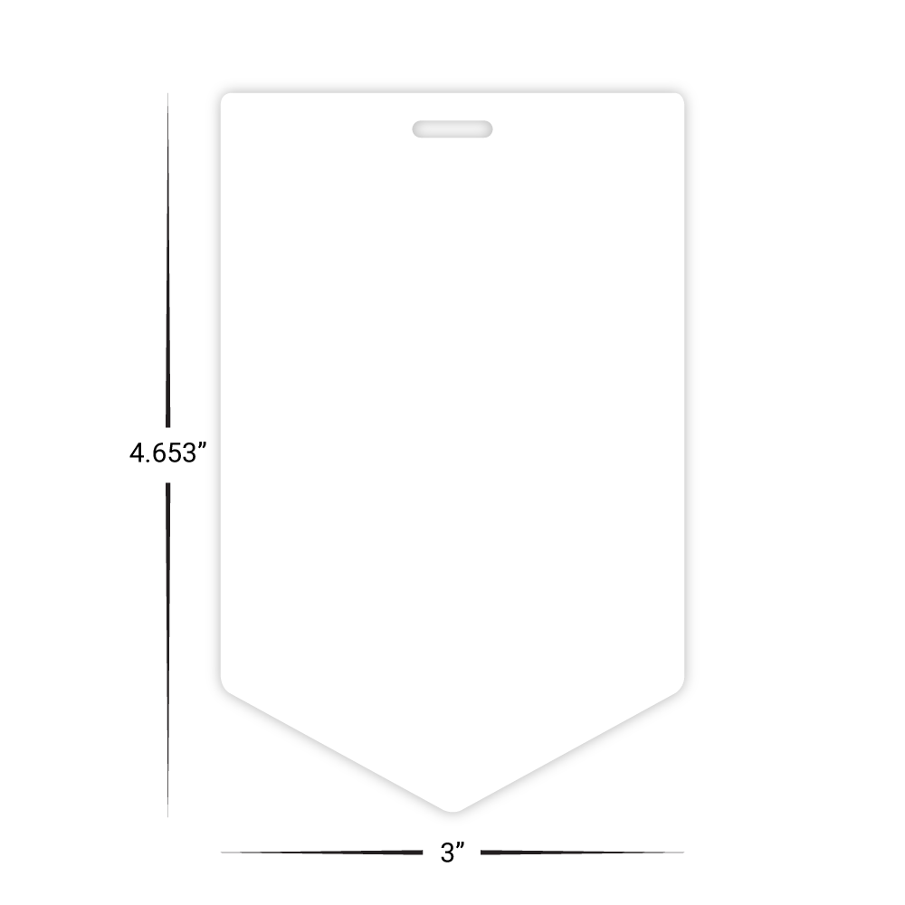 Custom Plastic 3" x 4.653" Pointed Badges