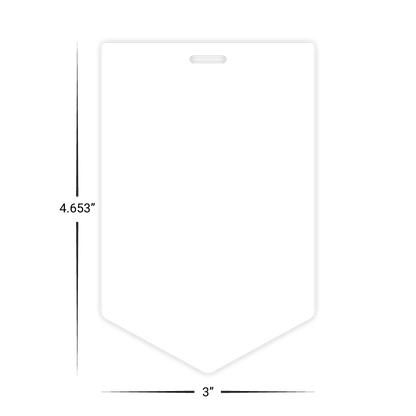 Custom Plastic 3" x 4.653" Pointed Badges