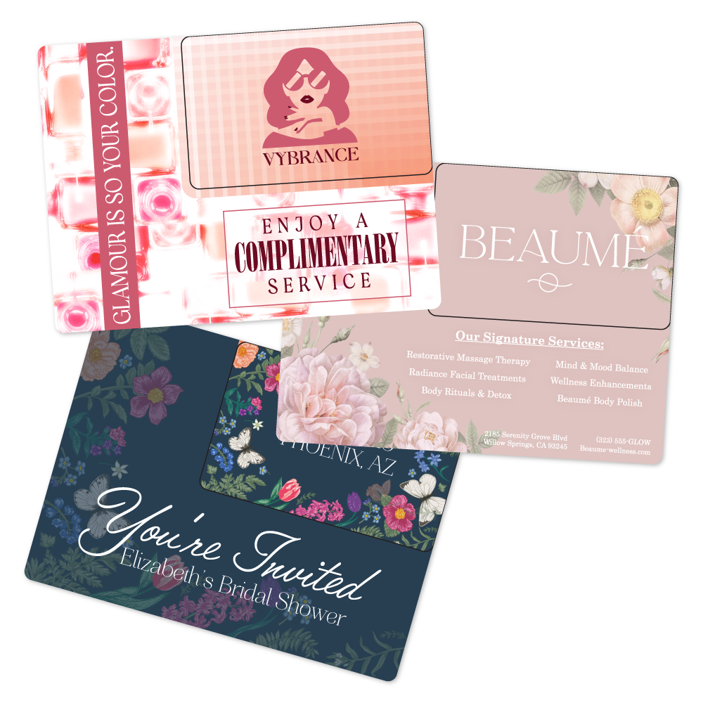 Custom Plastic 5.375" x 4" Postcard with Breakaway Card