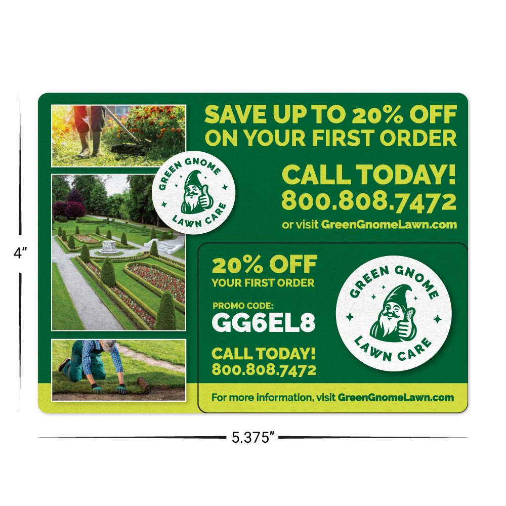 Custom Plastic 5.375" x 4" Postcard with Breakaway Card
