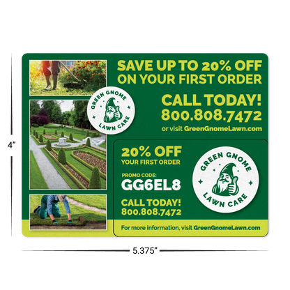 Custom Plastic 5.375" x 4" Postcard with Breakaway Card