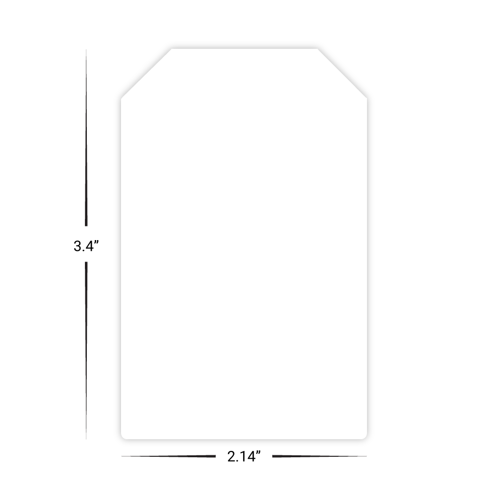 Custom Plastic 3.4" x 2.14 Price Tag Shape Cards