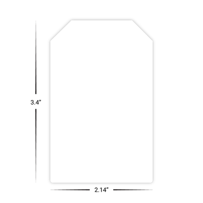 Custom Plastic 3.4" x 2.14 Price Tag Shape Cards