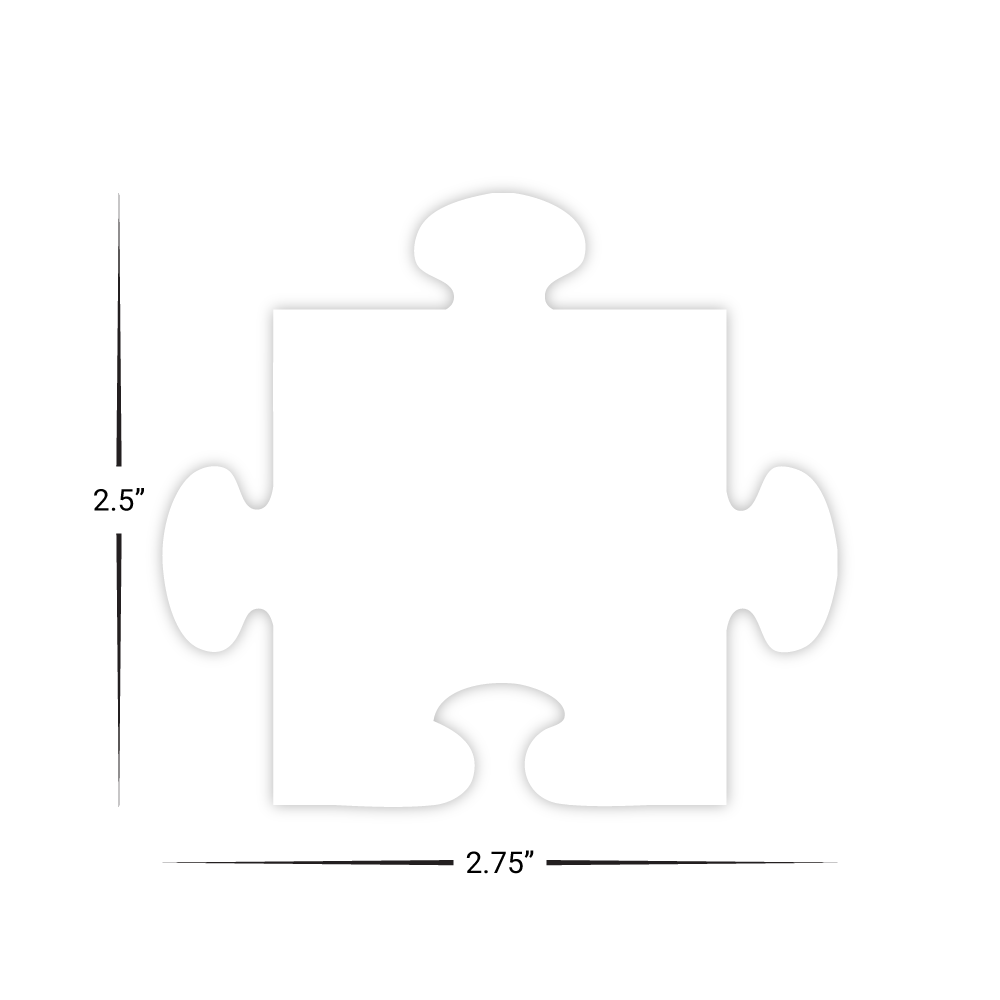Custom Plastic 2.5" x 2.75" Puzzle Piece Cards