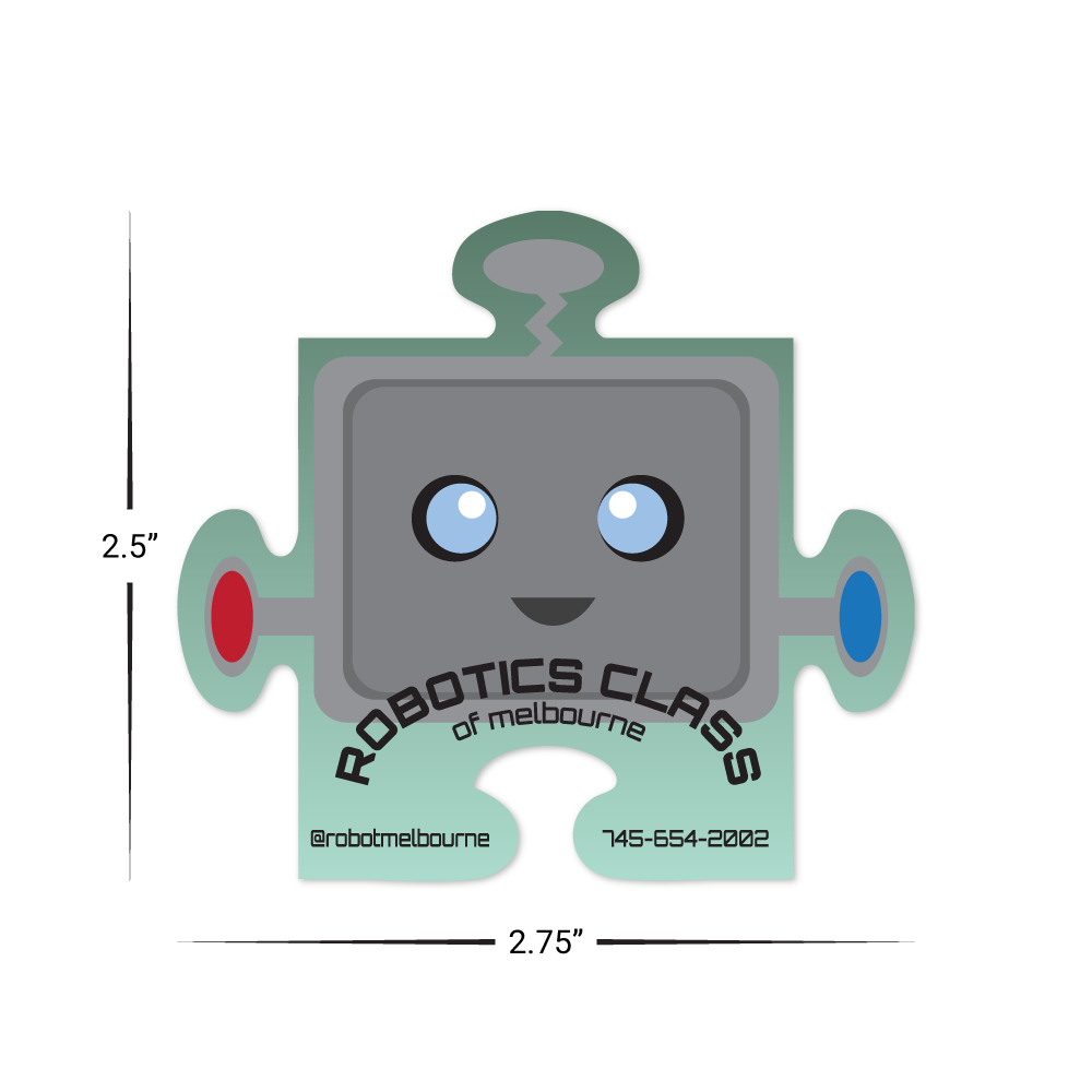 Custom Plastic 2.5" x 2.75" Puzzle Piece Cards