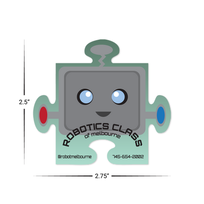 Custom Plastic 2.5" x 2.75" Puzzle Piece Cards
