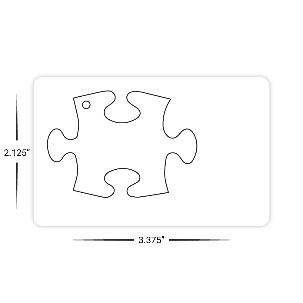 Custom Plastic 3.375" x 2.125" Cards with Punch-Out Puzzle Piece Key Tag