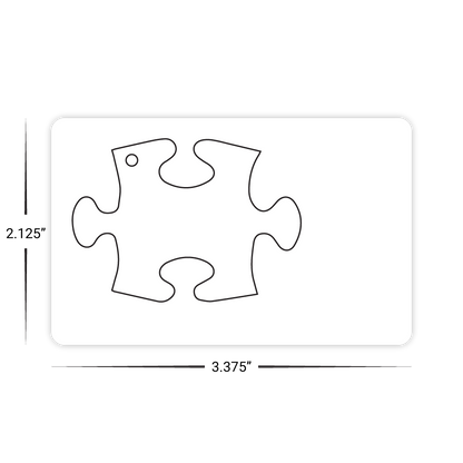 Custom Plastic 3.375" x 2.125" Cards with Punch-Out Puzzle Piece Key Tag
