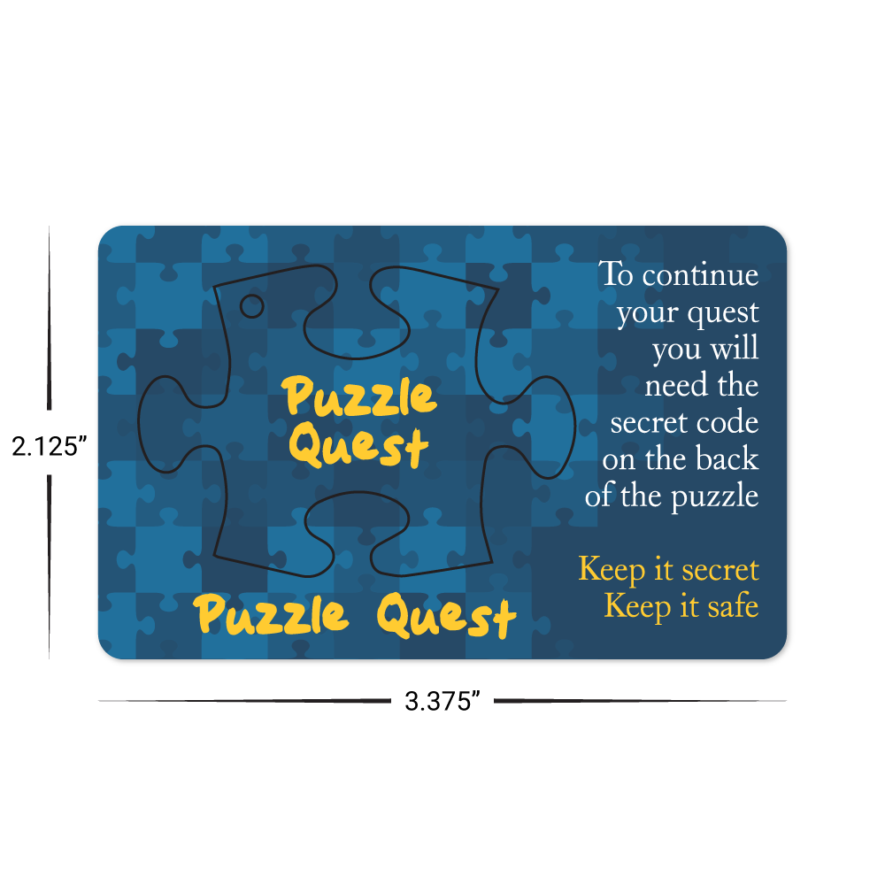 Custom Plastic 3.375" x 2.125" Cards with Punch-Out Puzzle Piece Key Tag