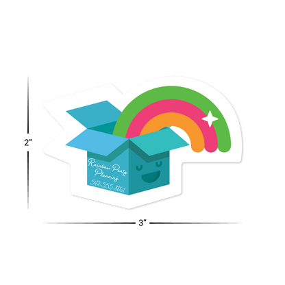 Custom Plastic 3" x 2" Box Rainbow Shape Cards