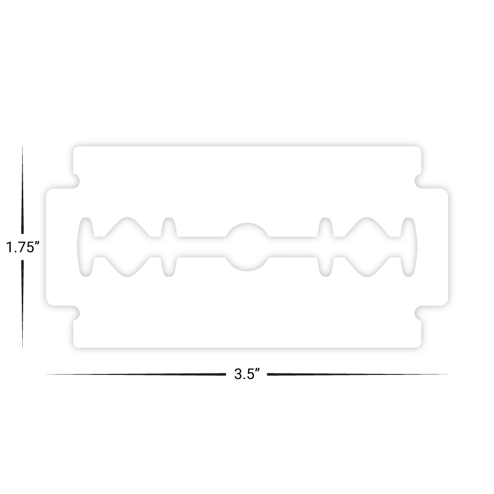 Custom Plastic 1.75" x 3.5" Razor Blade Shape Cards